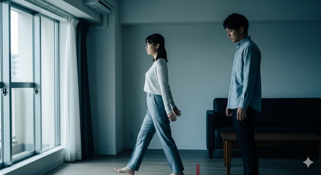 疲れる関係を避けるための工夫を表す、相手から距離を取る日本人女性