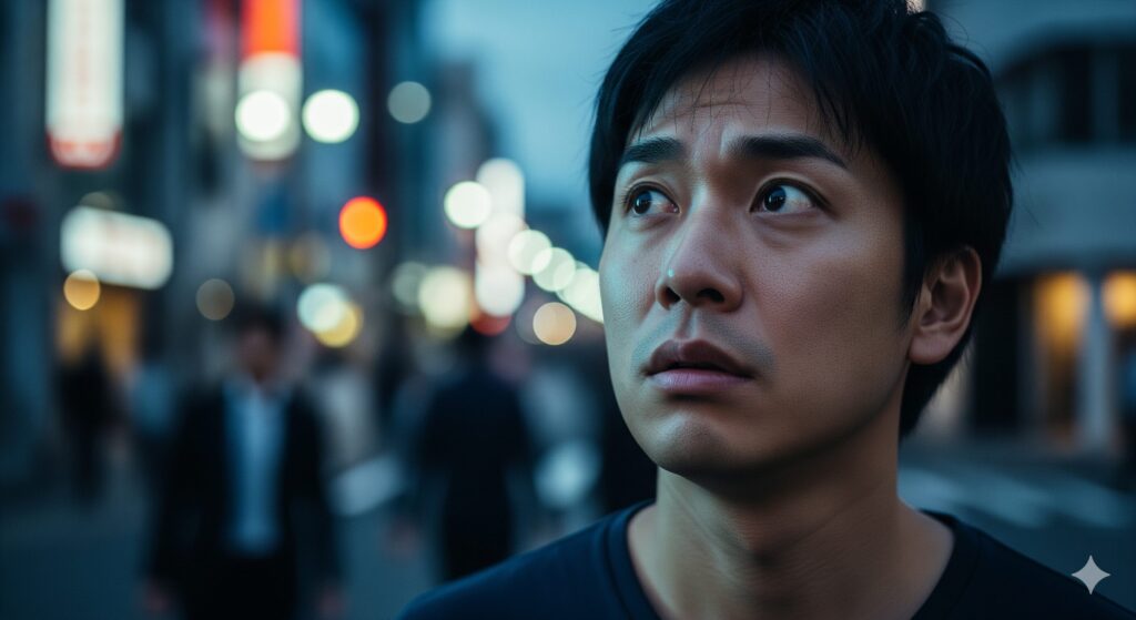 理解力に欠ける人の特徴を表す、困惑した表情の日本人男性の顔