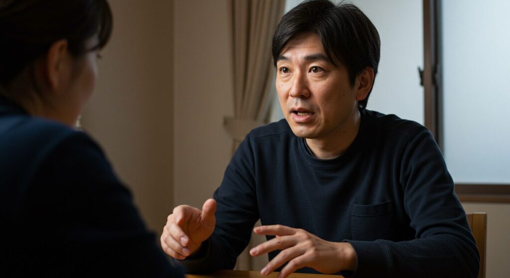 不安や孤独感からパートナーに自分の話ばかりする日本人男性。