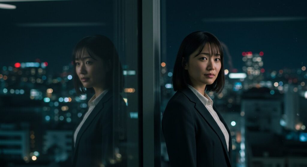 他者評価に依存せず、自分自身と向き合うことで健全な自己肯定感を育む、自信に満ちた表情の若い女性。