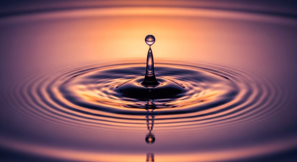 お調子者の言動が周囲に与える影響を象徴する水面の波紋。