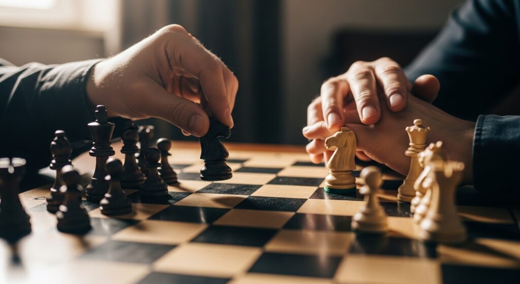 チェス盤の上で自分の課題と相手の課題を切り離し、心理的な境界線を意識して次の一手を考える人。