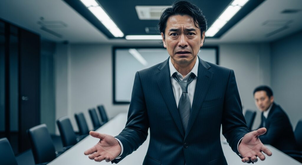 「でも」「だって」と両手を広げて言い訳をする、他責思考のビジネスパーソン。