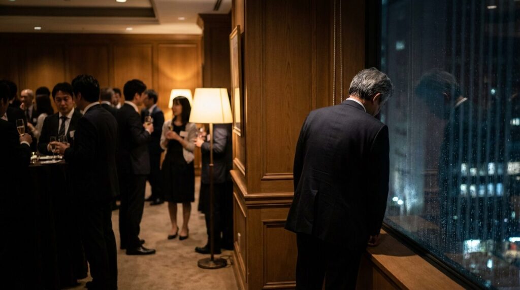 信頼を失い、周囲から人が離れて孤立してしまった自己中心的な人の末路。寂しさと孤独感が漂う様子。