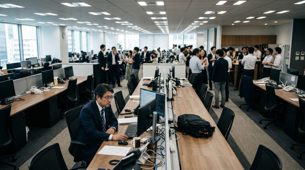 文句ばかり言う人の末路として職場で孤立し一人でデスクに座る男性の様子